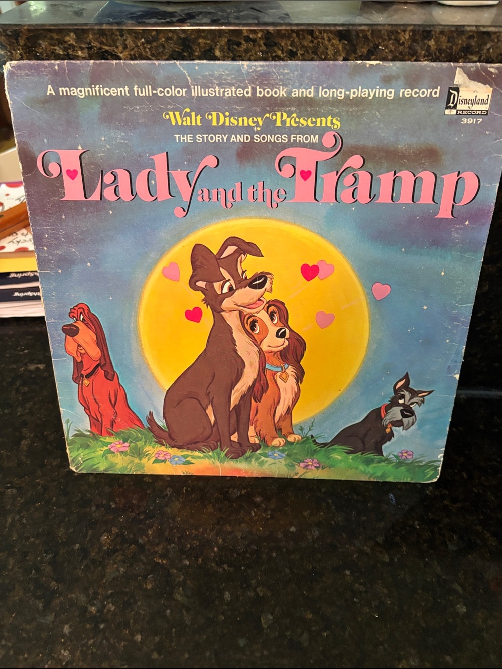 Walt Disney Presents Lady and the Tramp Illustrated Book & Record - 1969